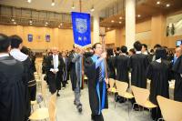 College Mace and College Flag carried in procession